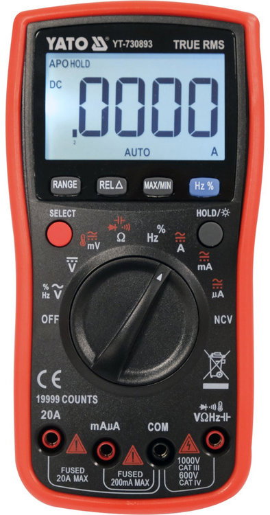YATO YT-730893 True RMS Digitális multiméter, LCD