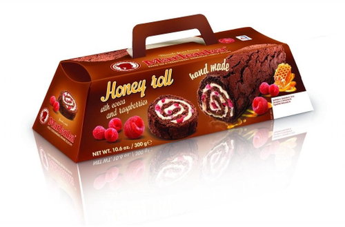Marlenka Honey roll with cocoa and raspberries 300 g - Cake - Main image