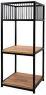 YLD LENEX shelving unit 33 × 30 × 78 cm, metal/wood, 3-digit with basket - Shelving Unit