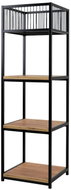 YLD LENEX shelving unit 33 × 30 × 108 cm, metal/wood, 4-digit with basket - Shelving Unit