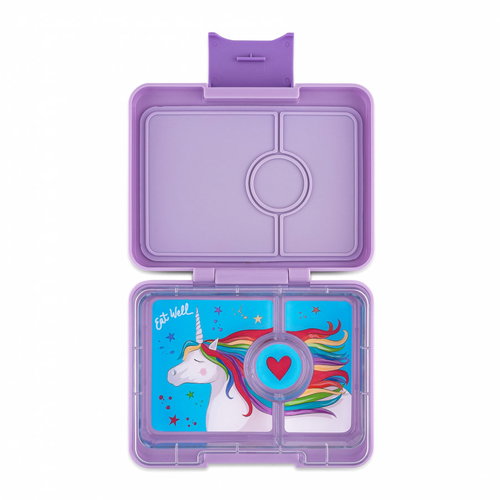 Yumbox Leakproof Snack Box 3 sections Snack - Lavande Purple Unicorn - Lunch Box - Main image