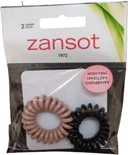 Zansot spirálové elastické voděodolné gumičky do vlasů 2 ks černá + světle hnědá - Gumičky do vlasů - Hlavní obrázek
