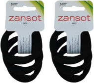 Zansot 2× elastické gumičky do vlasů, jemná tkanina, 3 ks, černé - Gumičky do vlasů