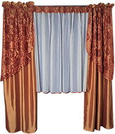 4sleep Curtains and curtain set burgundy/gold 245 × 135 + 170 × 400 cm - Drape