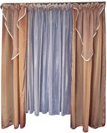 4sleep Set of curtains and curtains rust/white 150 × 200 + 270 × 180 cm - Drape