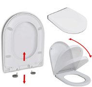SHUMEE Toaletné sedadlo pomalé sklápanie rýchloupínacie biele štvorcové - WC doska