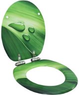 SHUMEE Záchodové prkénko pomalé zavírání MDF s potiskem zelené vodní kapky - Záchodové prkénko