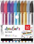 ZEBRA Doodler´z csillámmal - 10 db-os készlet - Zselés toll