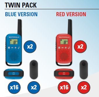 Motorola T42 Twin pack - Red