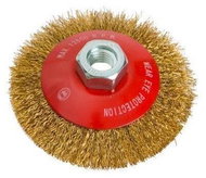 Kartáč miskovitý vlnitý, mosazný, 100 mm, FESTA - Kartáč