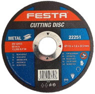 Kotouč na kov řezný O 115 x 1,6 x 22,2 mm, FESTA - Řezný kotouč
