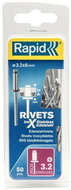 Stainless steel rivets INOX, 4,8 x 18 mm, 50 pcs, blister, RAPID - Rivet