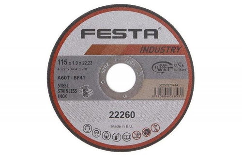 Kotouč řezný kov O 115 x 1 mm, FESTA INDUSTRY - Řezný kotouč - Main image