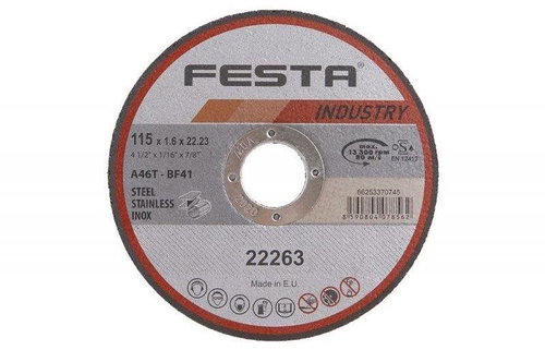 Kotouč řezný kov O 115 x 1,6 mm, FESTA INDUSTRY - Řezný kotouč - Main image