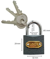 Zámek visací ocelový, 32 mm - Visací zámek