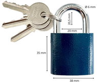 Zámek visací ocelový, 38 mm, FESTA - Visací zámek