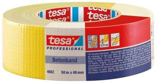 Textile repair tape 4662 Betonband, 50 m x 48 mm, yellow - Duct Tape - Main image