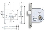 Zámek stavební ZS04, se zajišťovací střelkou, levý - Mortise Lock