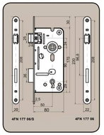 Zámek stavební 8090 K, levý - Mortise Lock
