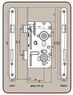 Zámek stavební 8072/55 V, pravý - Mortise Lock