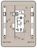 Zámek stavební 6072 K, pravý - Mortise Lock