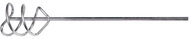 Wire spiral stirrer, O 60 x 500 mm, hexagonal, galvanized, FESTA - Mixer