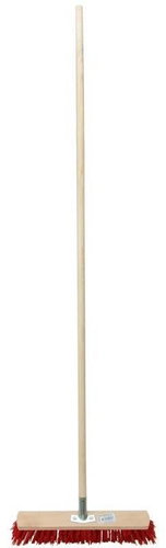 Koště silniční, 400 x 60 mm, s násadou 160 cm, vlas 8 cm, červené - Broom - Main image