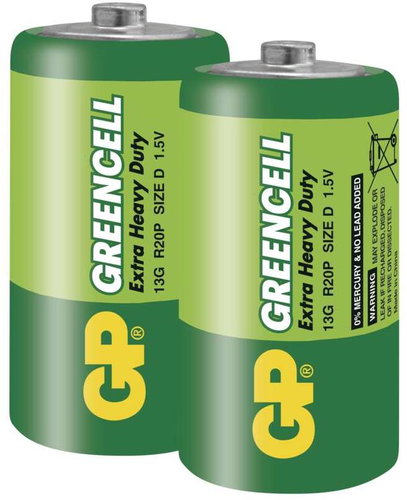 GP cink elem, Greencell D (R20), 2 darab - Eldobható elem - Fő fotó