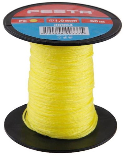 Building twine, braided, 50 m, 1,7 mm, yellow - Twine - Main image
