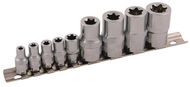 TORX socket set, 9 pcs, internal Allen, CrV - Torx Set