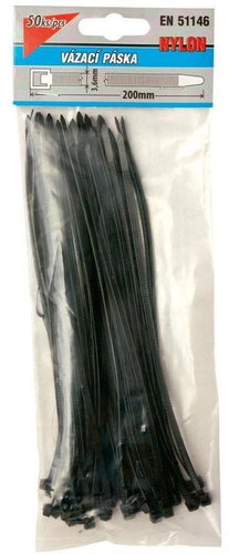 Pásky vázací, 500 x 4,8 mm, 50 ks, černá - Cable Ties - Main image