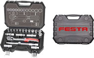 Bare set, 20 pcs, 1/2", plastic case, CrV, FESTA - Socket Wrench Set