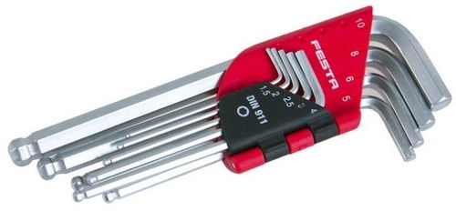 SET imbusů s kuličkou 1,5 - 10 mm, 9 ks, CrV, FESTA - Sada imbusů - Hlavní obrázek