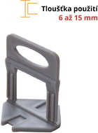 Plastic tile clips, 4 mm, 100 pcs, 6 - 15 mm, LEVELYS - Clamp Spacers