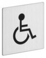Znak rozlišovací čtvercový postižení, 80 x 80 mm, samolepící, nerez mat - Příslušenství pro WC