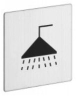 Znak rozlišovacia štvorcová sprcha, 80 × 80 mm, samolepiaca, antikorový matný - Príslušenstvo k WC