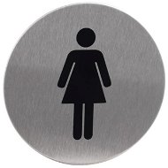 Znak rozlišovací "WC-ženy", Ø 75 mm, samolepiaci, nerez - Príslušenstvo k WC