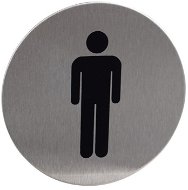 Znak rozlišovací "WC-muži", Ø 75 mm, samolepiaci, nerez - Príslušenstvo k WC