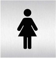 Znak rozlišovací „WC-ženy", 60 × 60 mm, samolepiaci, nehrdzavejúca oceľ - Príslušenstvo k WC