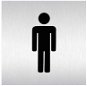 Znak rozlišovací "WC-muži", 60 x 60 mm, samolepící, nerez - Příslušenství pro WC