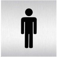 Znak rozlišovací „WC-muži", 60 × 60 mm, samolepiaci, nehrdzavejúca oceľ - Príslušenstvo k WC