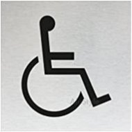 Znak rozlišovací "WC-invalidé", 60 x 60 mm, samolepící, nerez - Příslušenství pro WC