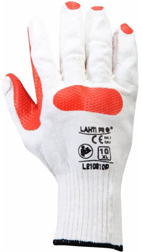 LATEX gloves, red and white, size 10, LAHTI PRO - Work Gloves - Main image