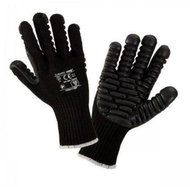 Anti-vibration gloves L290110P, black, size 10, LAHTI PRO, head card - Work Gloves