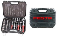 FESTA Shank set, 73 pcs, 1/4" + 1/2", plastic case, CrV - Socket Wrench Set