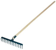 Hrábě kovové, 14 zubů, s násadou 160 cm - Hrábě