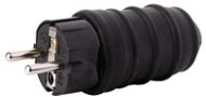 Straight rubber plug, 250V / 16A max., black - Plug