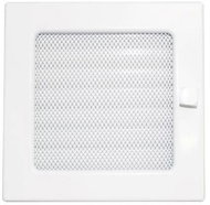 Closable Fireplace Grate with Frame and Mesh LKM, 170 x 170mm, White Lacquer 0718 - Ventilation Grille
