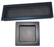 Fireplace Grate with Frame and Mesh LKM, 170 x 490mm, Graphite Lacquer 0721 - Ventilation Grille