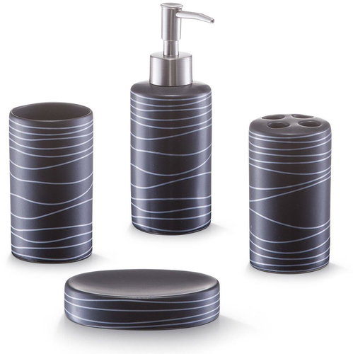 Zeller Black multi-purpose set 4 pcs - Bathroom Accessory Set - Main image